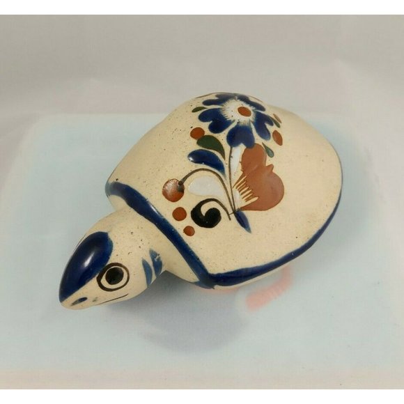 Vintage TONALA MEXICO Pottery FOLK ART Tortoise / Turtle Hand Painted - Picture 5 of 8